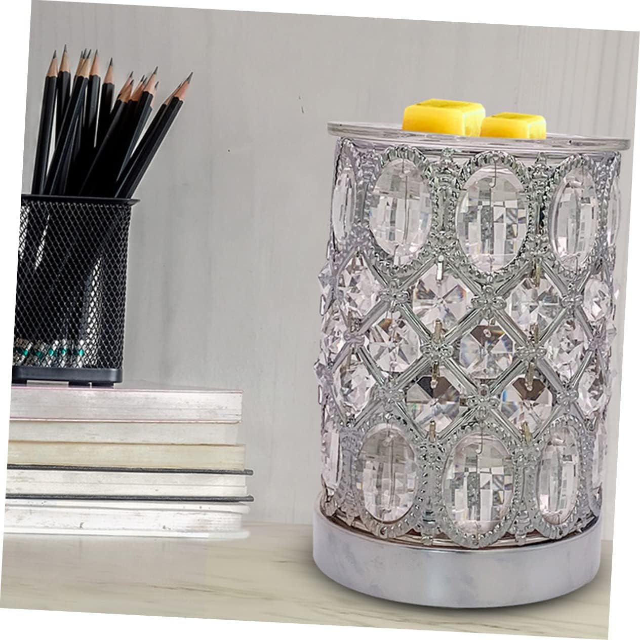 Wakauto 1pc Glass Aromatherapy Furnace Night Light Diffuser Warm Wax Melting Lamp for Home Decor