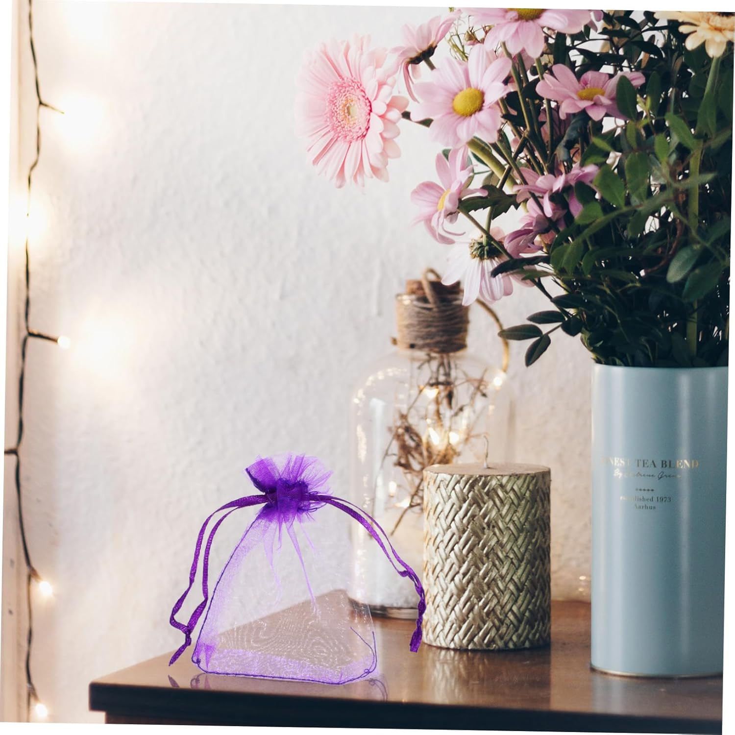 BIUDECO 100Pcs Drawstring Lavender Sachet Bags for DIY and Home Fragrance Use