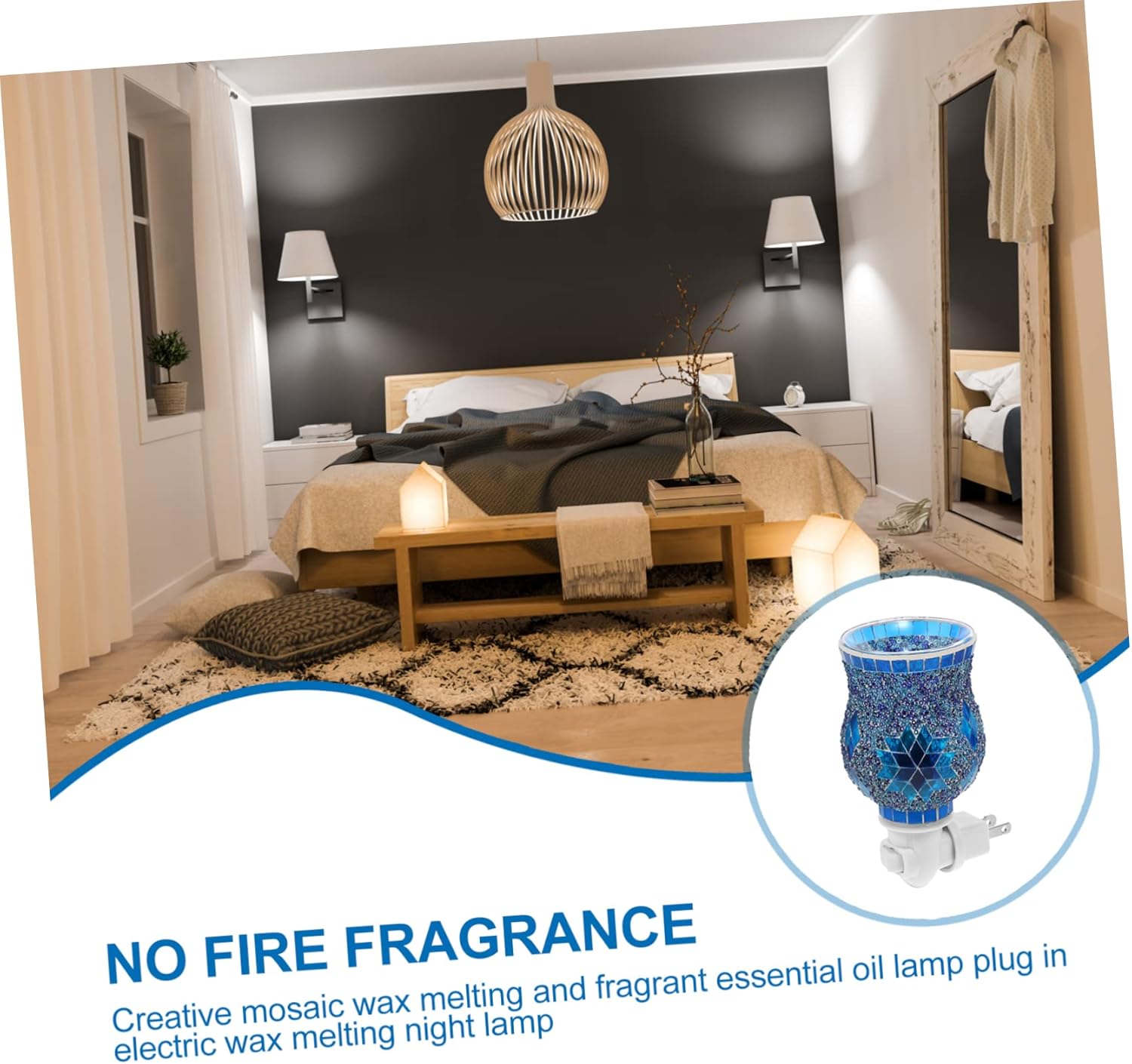 3D Wax Warmer Electric Aroma Decorative Lamp with Blue Light