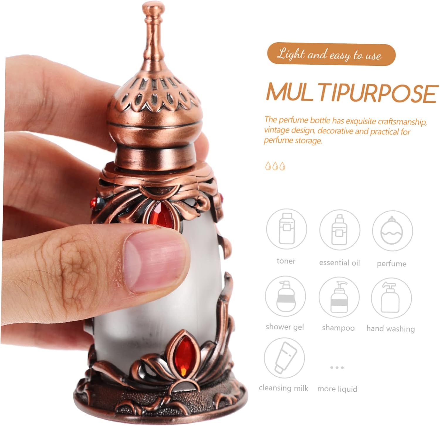 Vintage 15ml Perfume Bottle Decorative Metal Refillable