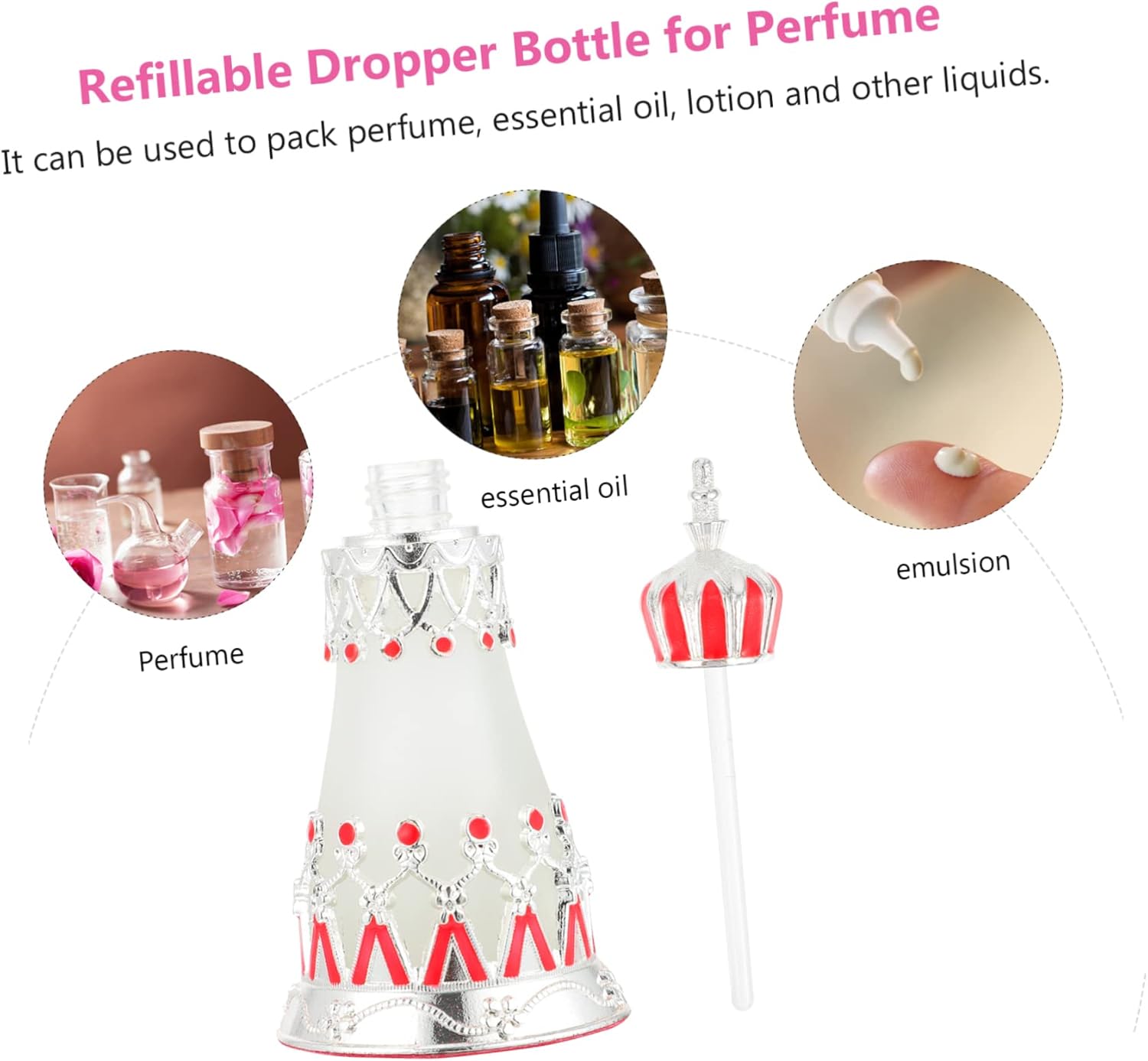 GLEAVI Elegant Refillable Perfume Bottle with Droppers