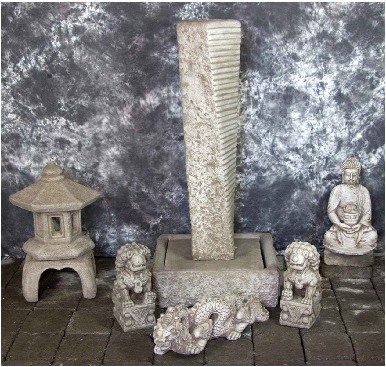 Rustic Twist Fountain with Japanese Pagoda and Buddha Lantern