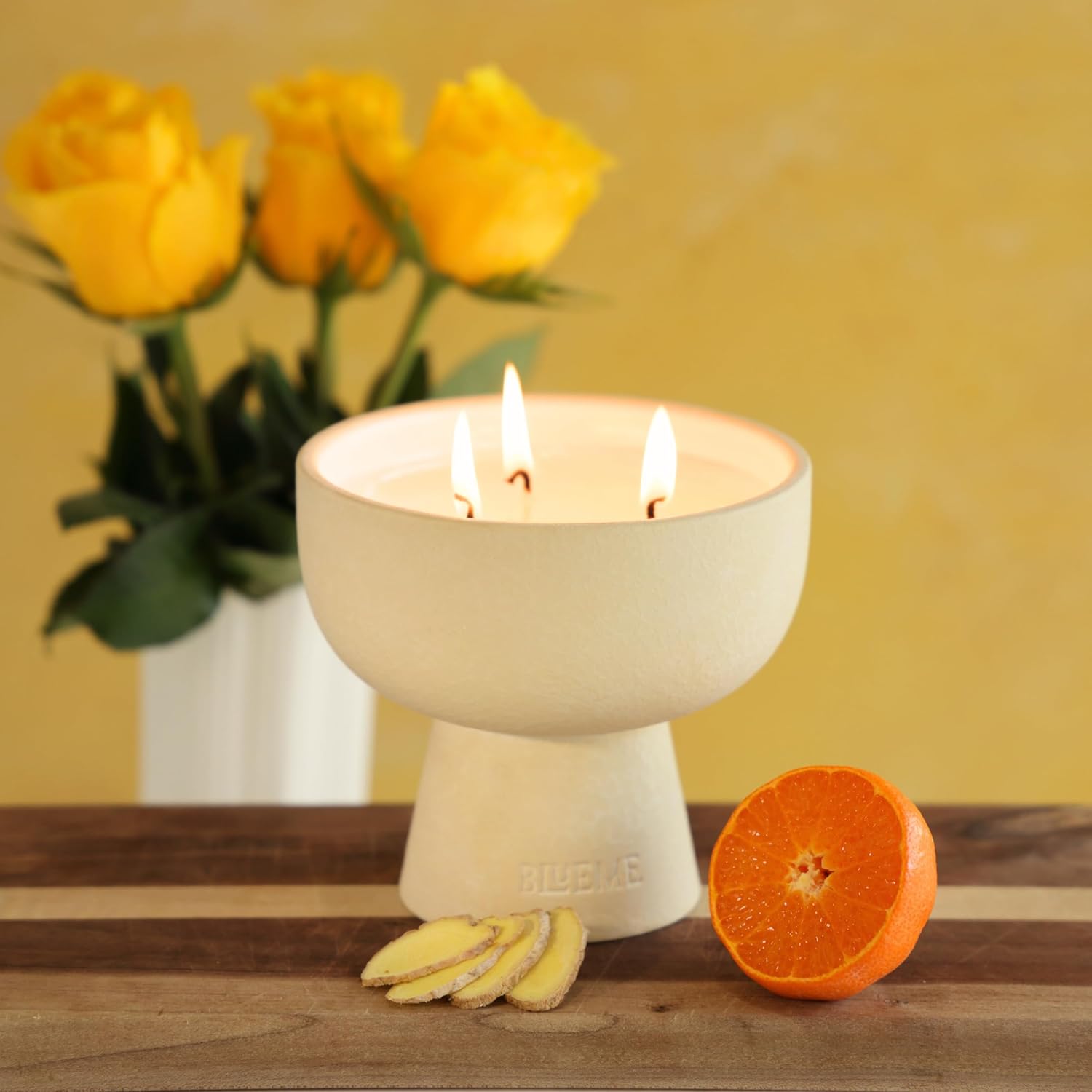 Blueme Wellness Candle Wax Refill with Essential Oil 24oz Yuzu Ginger