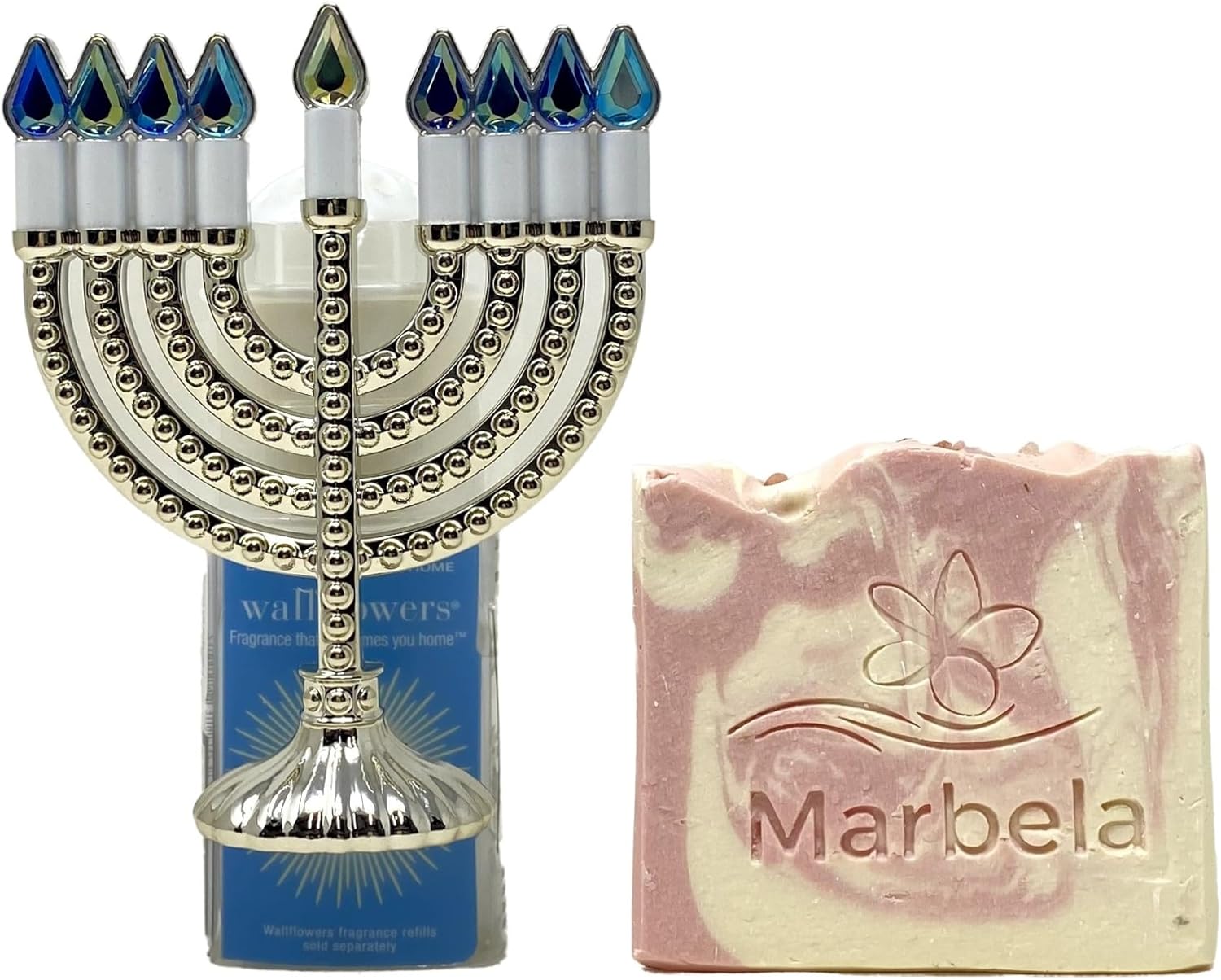 Bath and Body Works Menorah Wallflowers Fragrance Plug with Marbela Sample Soap
