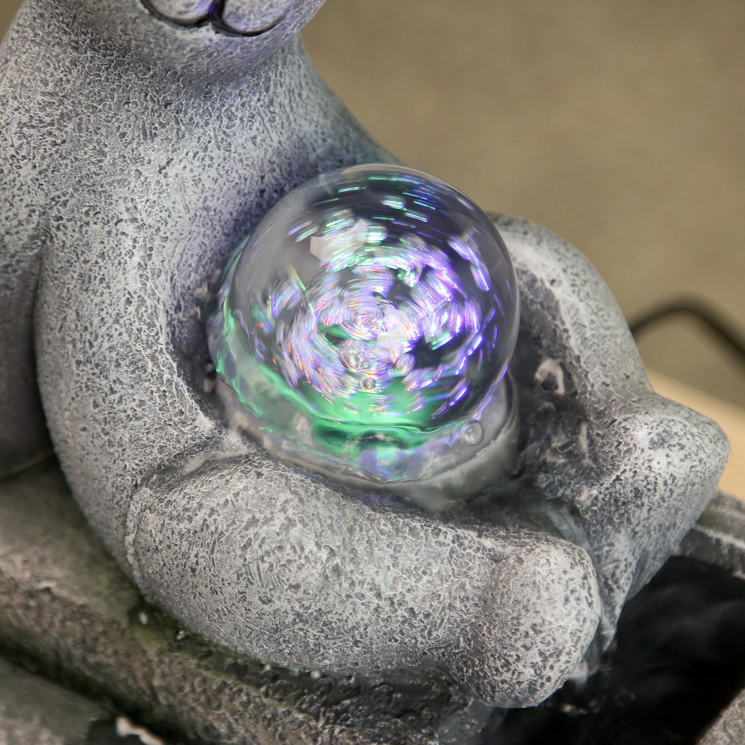 Cute Bear Indoor Waterfall Fountain with Colored LED Lights