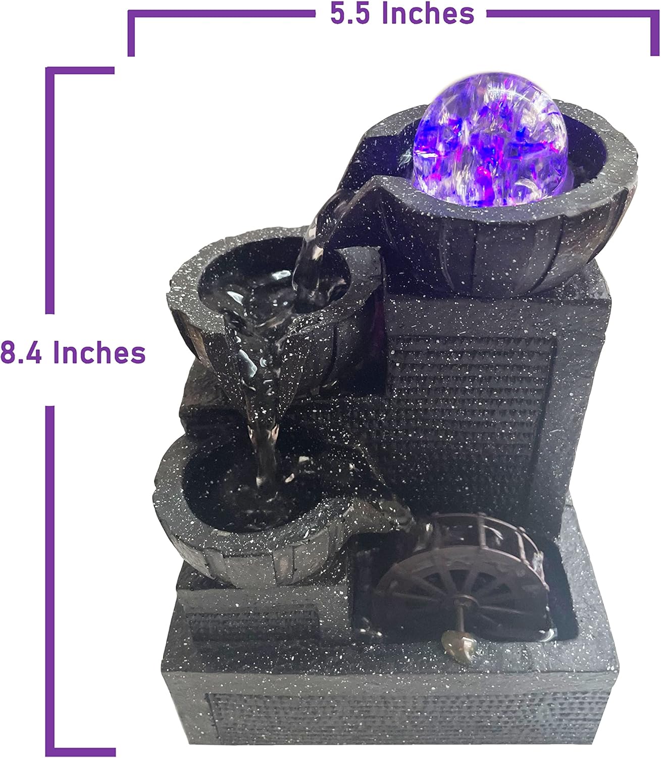 Tabletop Fountain with Crystal Ball and LED Light
