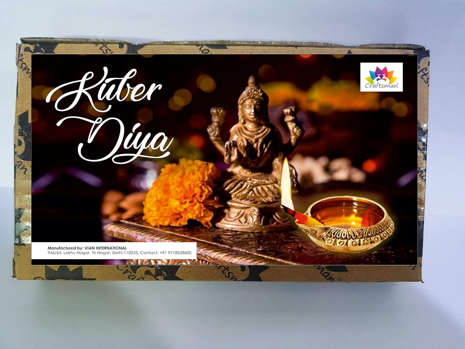 Craftsman Satvik 10 Pc Golden Engraved Kuber Diya Set