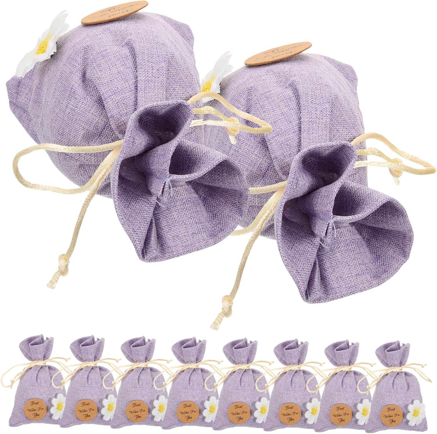 ABOOFAN 10Pcs Lavender Sachet Bags Refillable Empty Drawstring Pouches for Fragrance Storage