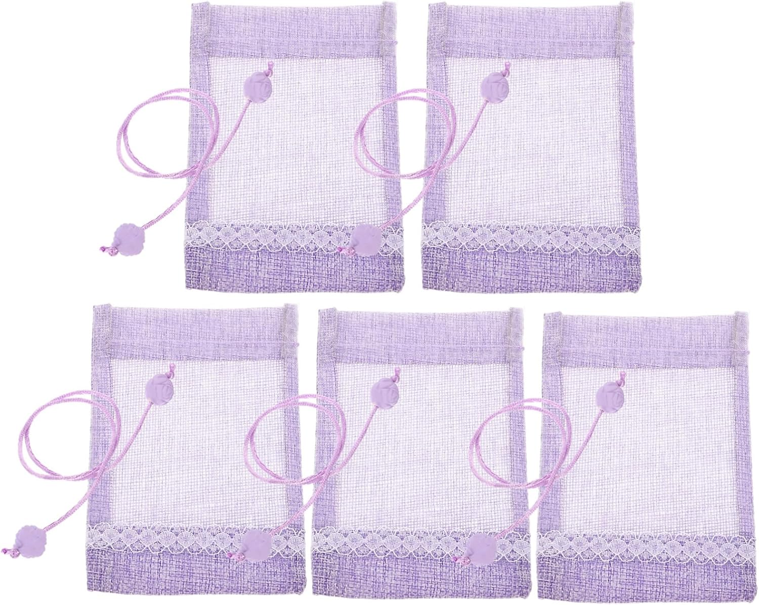 Didiseaon 5pcs Lavender Sachet Bags Empty Organza Pouches for DIY Fragrance
