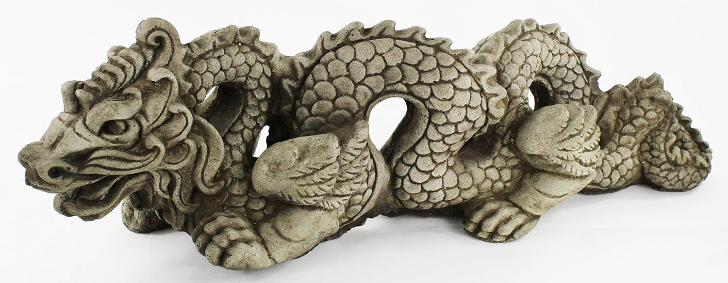 Rustic Twist Fountain Sphere with Chinese Dragon and Kamakura Buddha