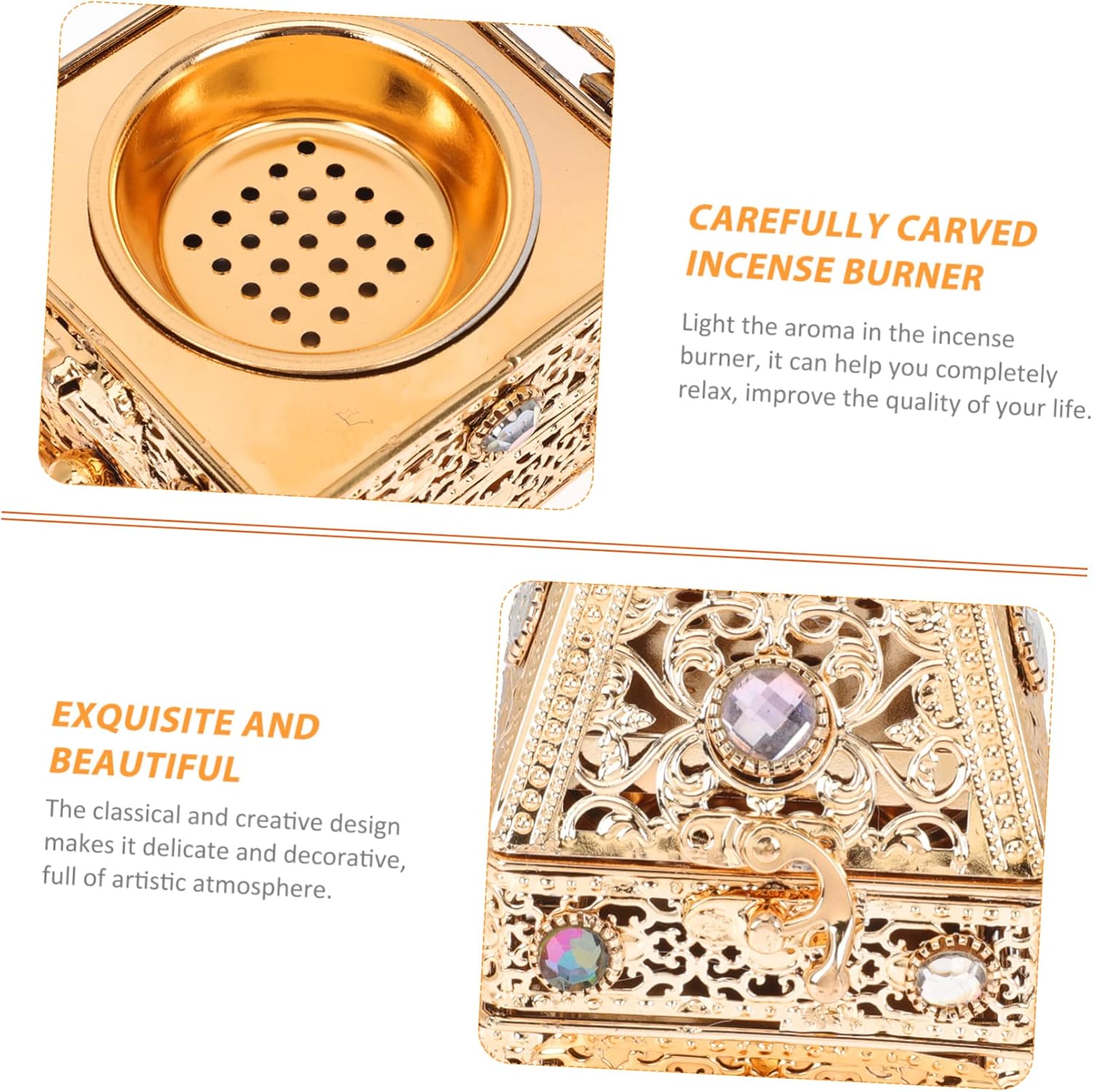 MAGICLULU Metal Incense Burner for Relaxation and Meditation