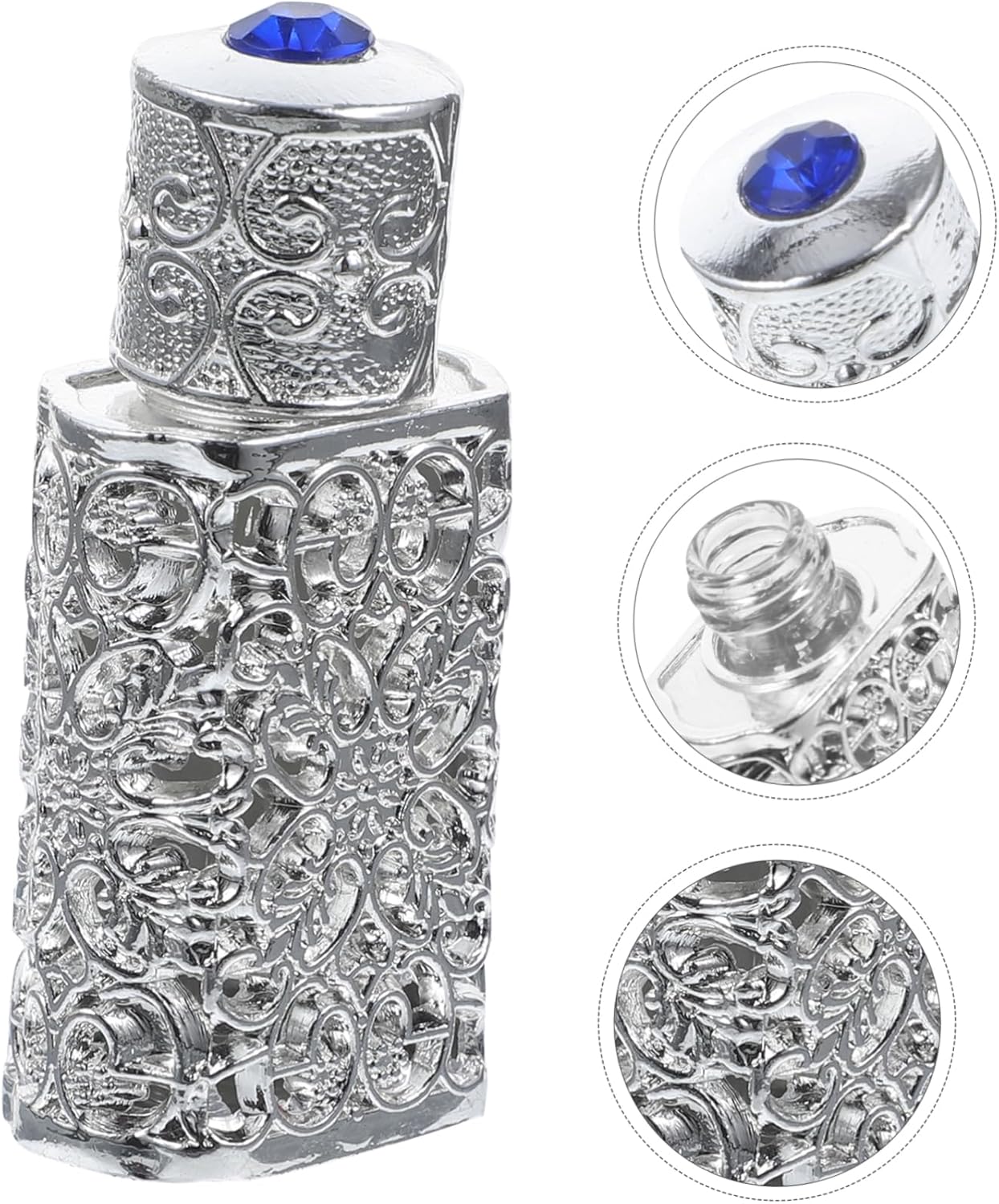 Belliuffy Essential Oils Perfume Bottle Empty Glass and Alloy Travel Toiletry Refillable Decorative