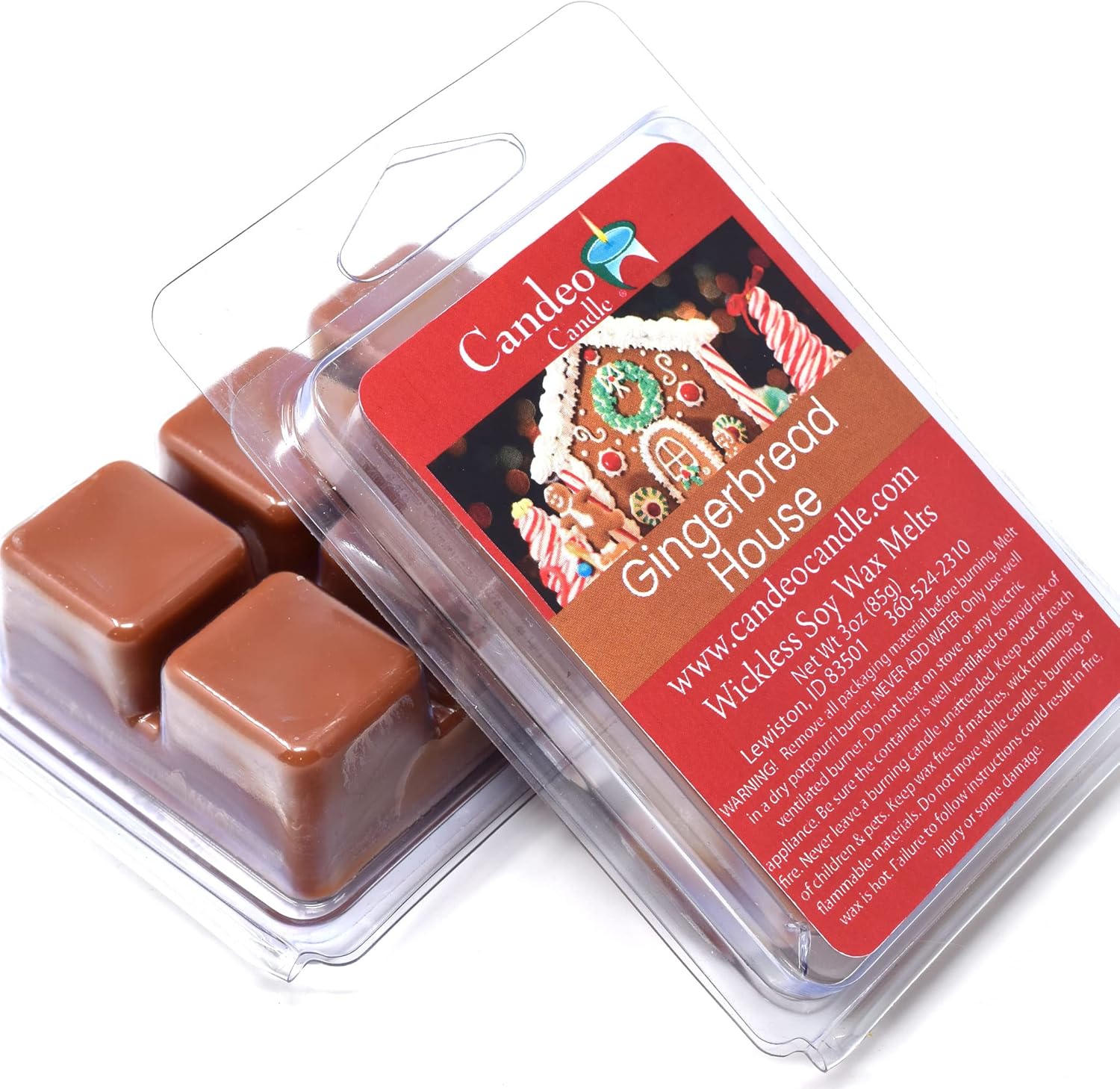 Gingerbread House Scented Wax Melts 2 Pack Set Candeo Candle
