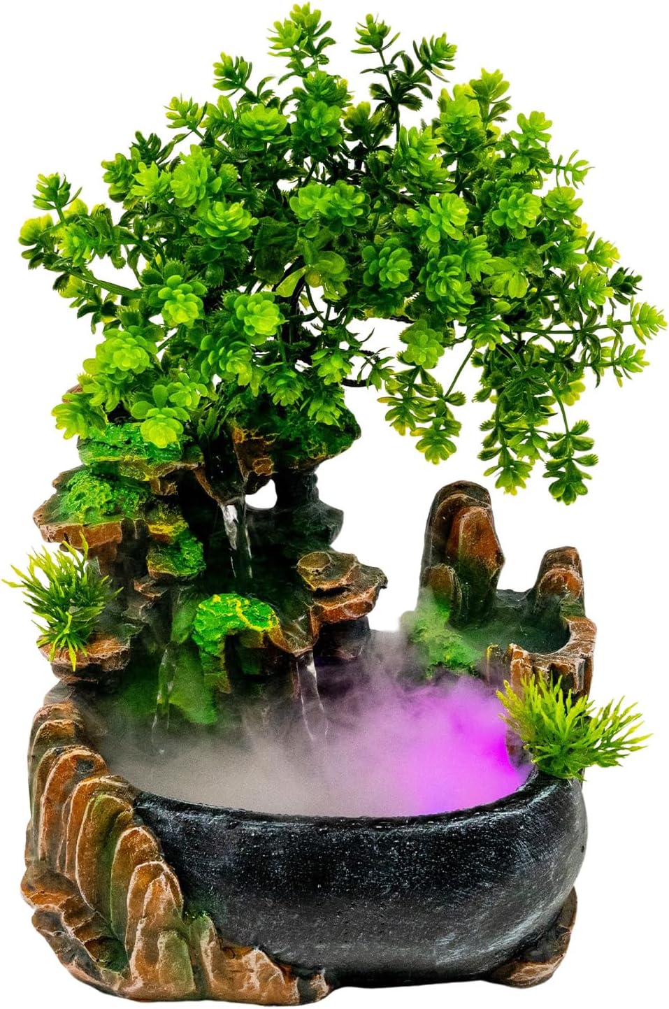 Indoor Tabletop Fountain with LED Light and Atomizer