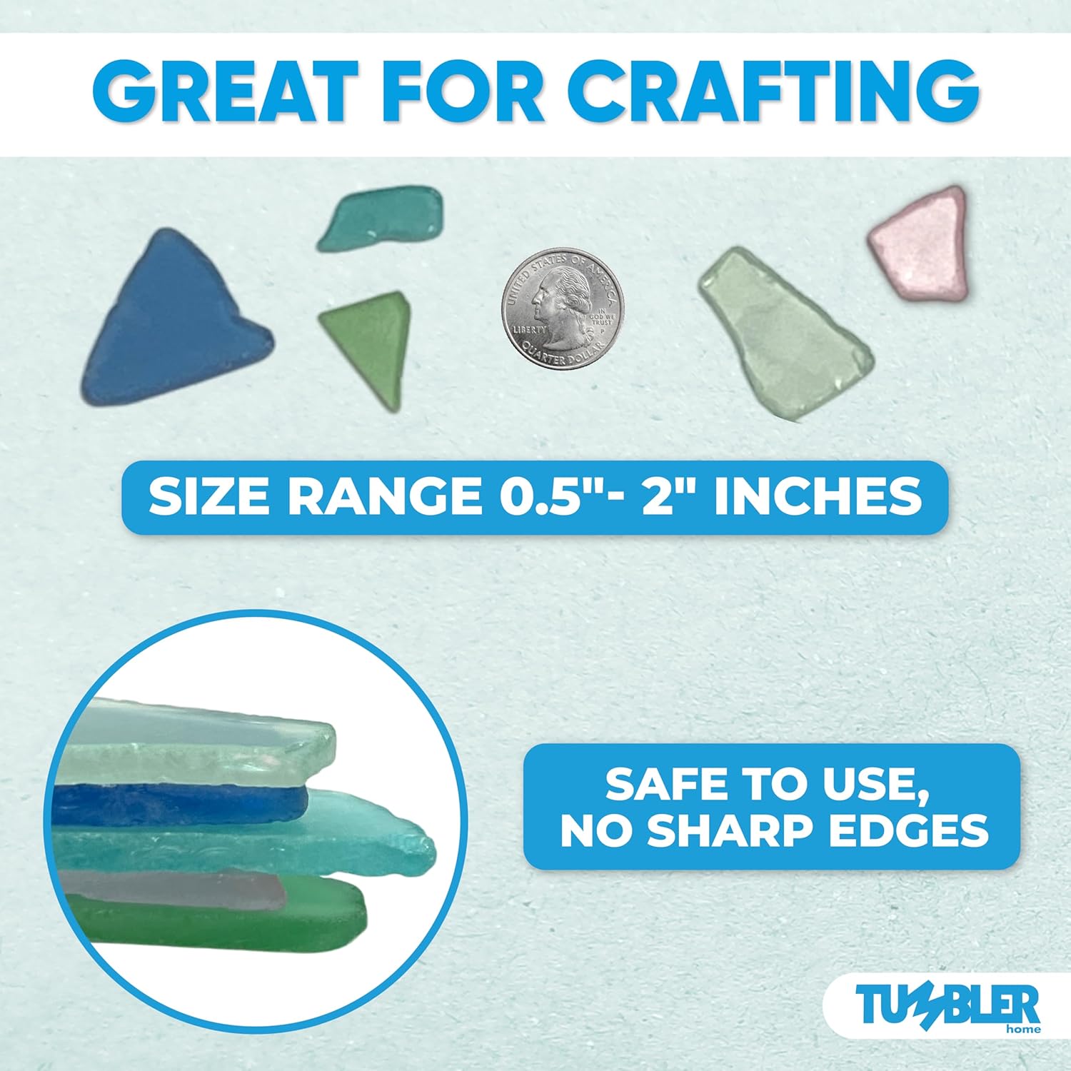 Tumbler Home Sea Glass for Decor Crafts
