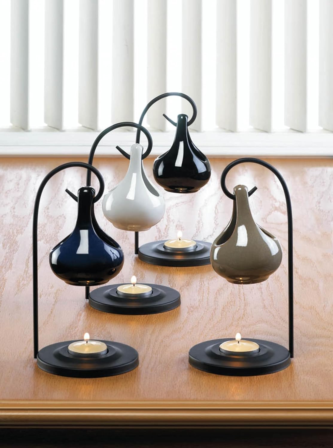 Folk Art Porcelain Tear Drop Oil Warmer Candle Holder
