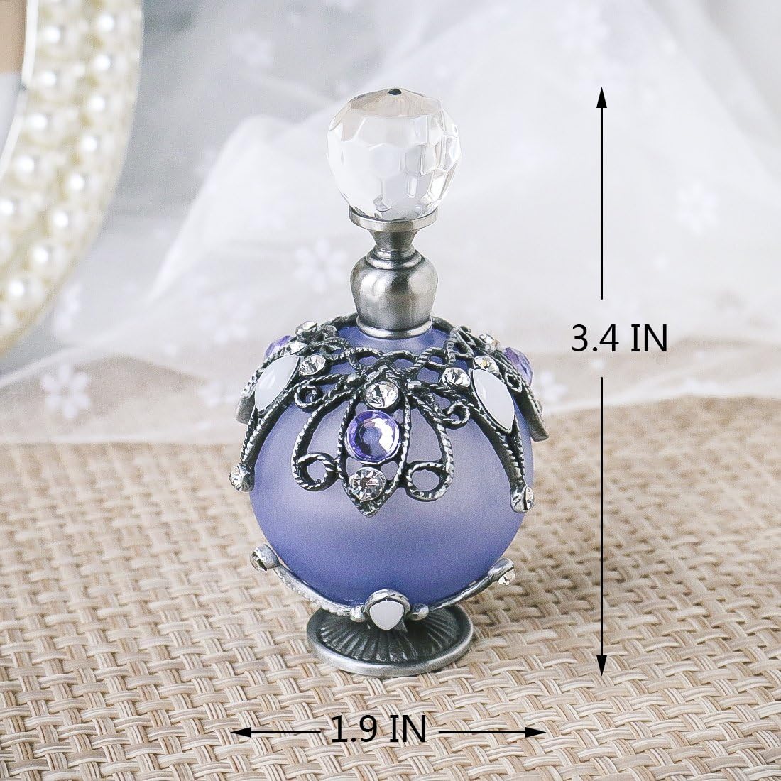 YU FENG Hollow-Out Rattan Flower Perfume Bottle Purple