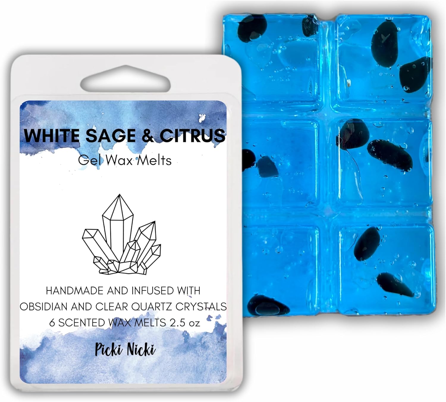 Crystal Infused Gel Wax Melts for Candle Warmers Set of Two