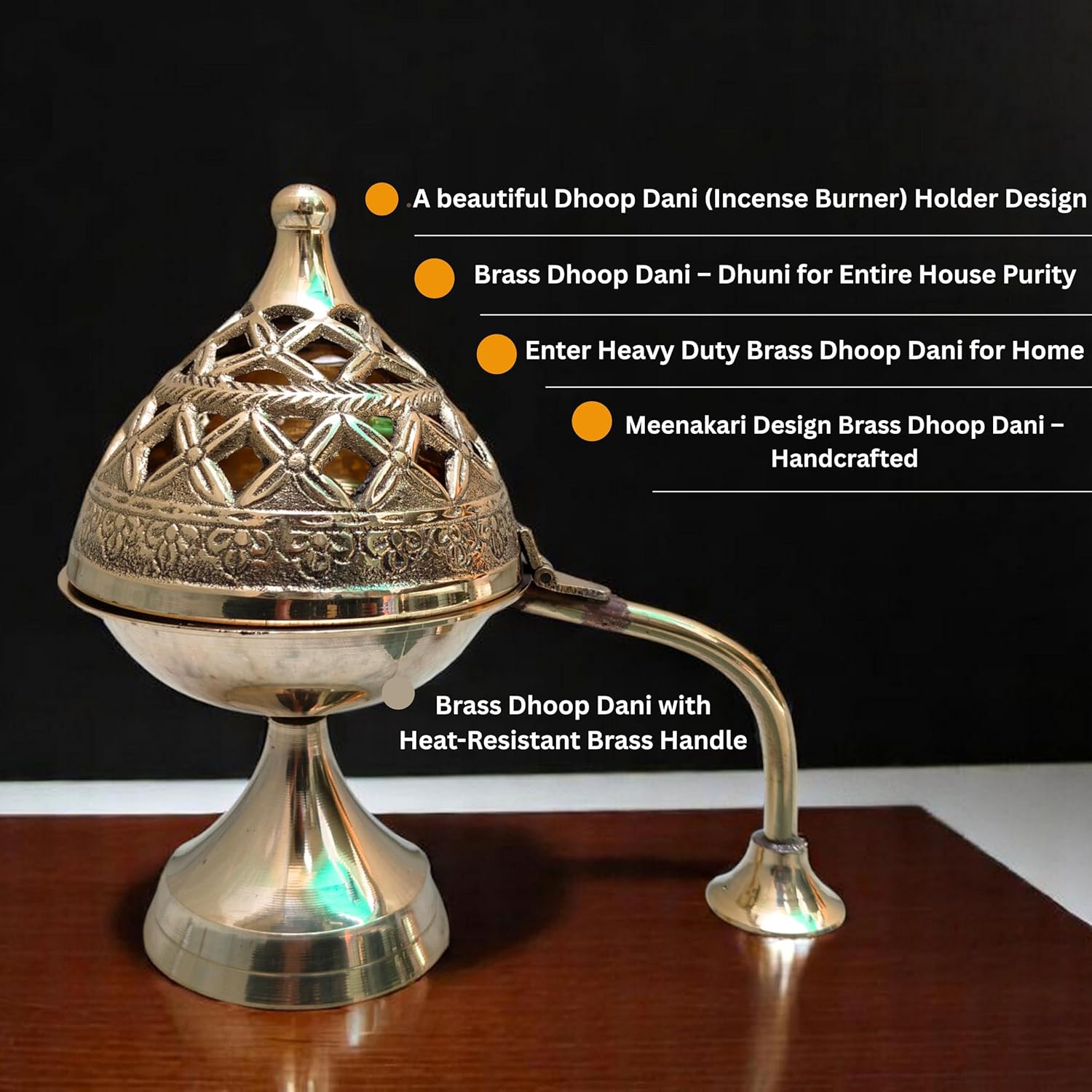 Brass Dhoop Dani for Pooja Meditation Spiritual Use