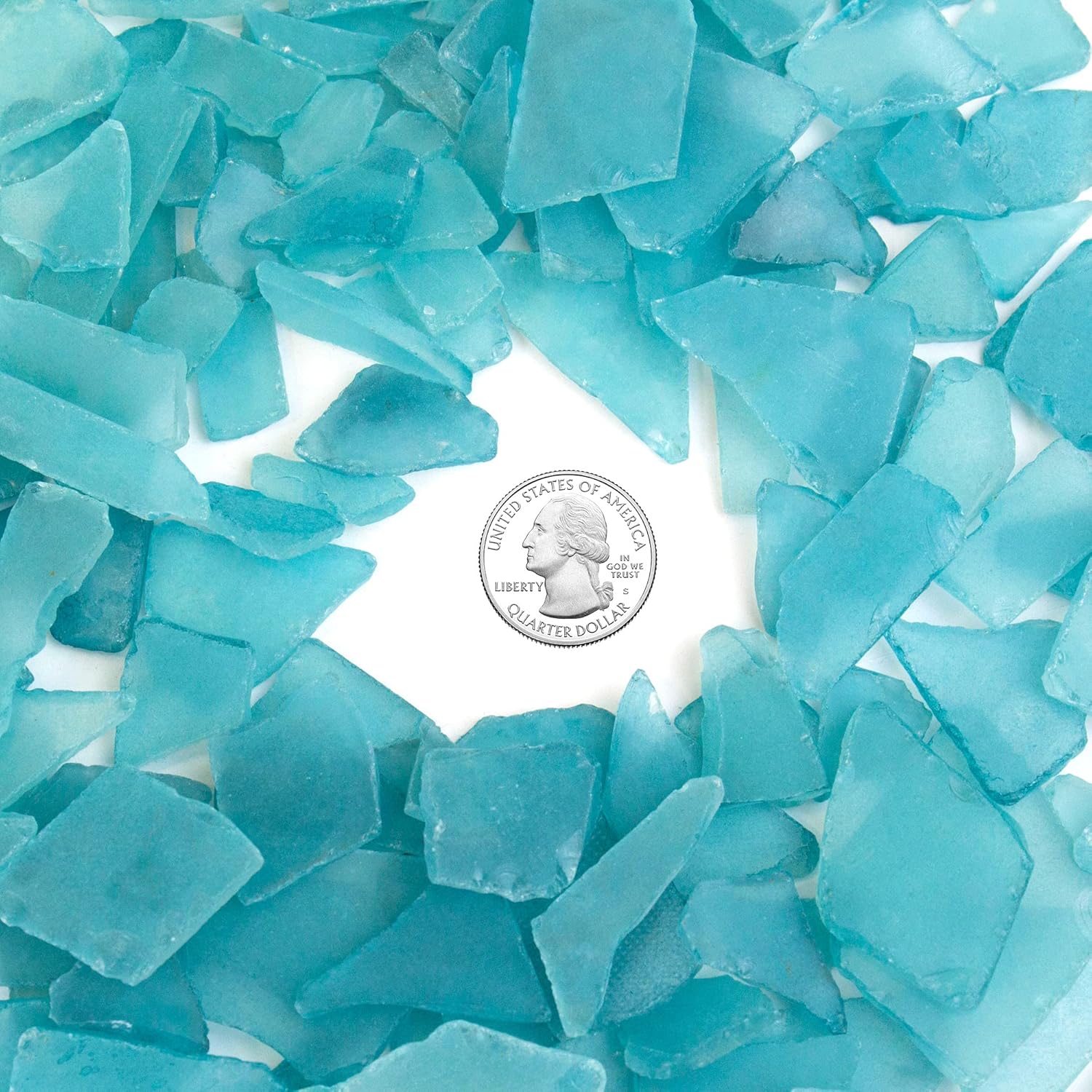CYS EXCEL Sea Glass 16 Ounces Light Blue Vase Filler