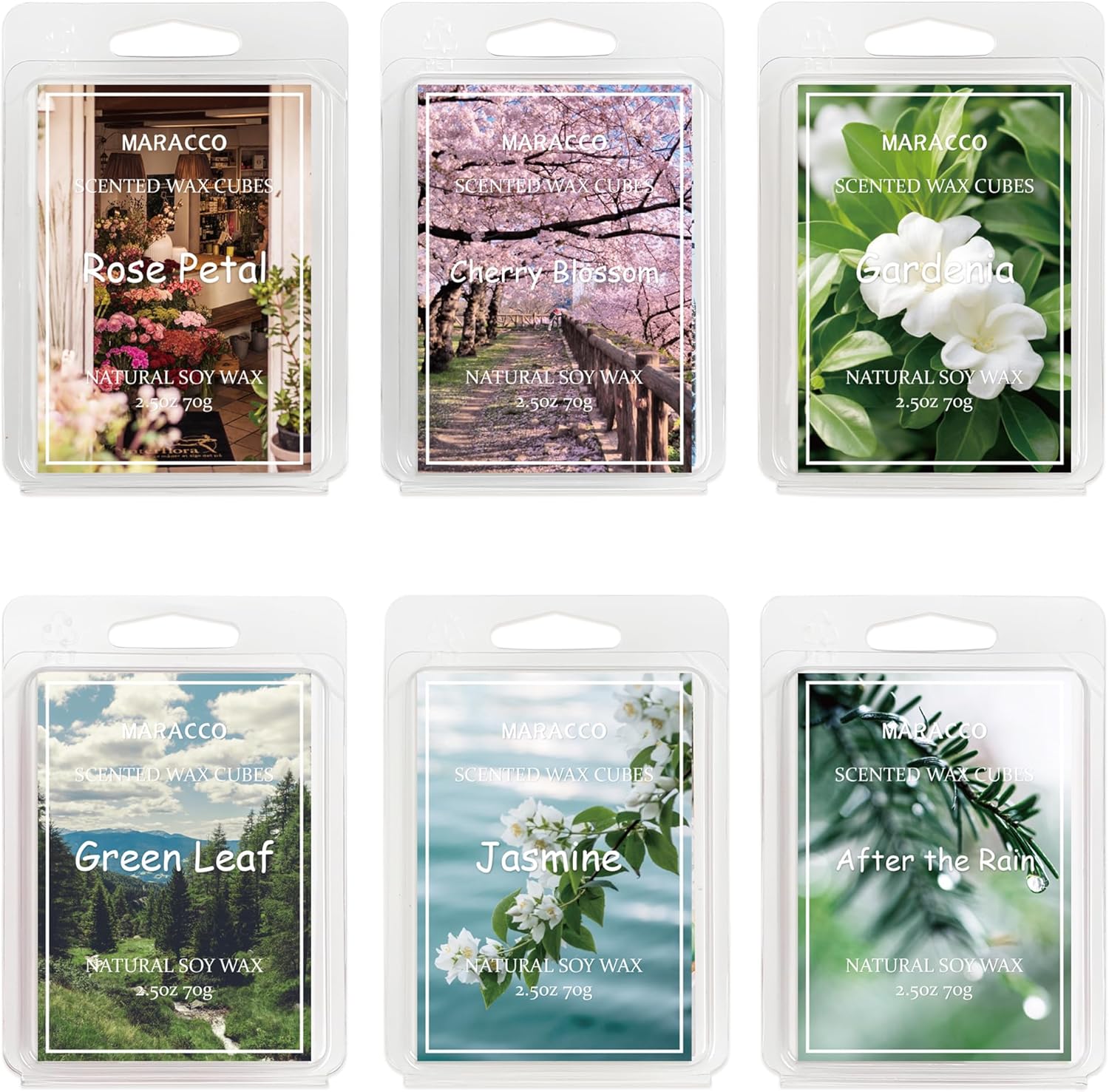Spring Summer Scented Wax Melts 6 x 25oz Soy Wax Cubes