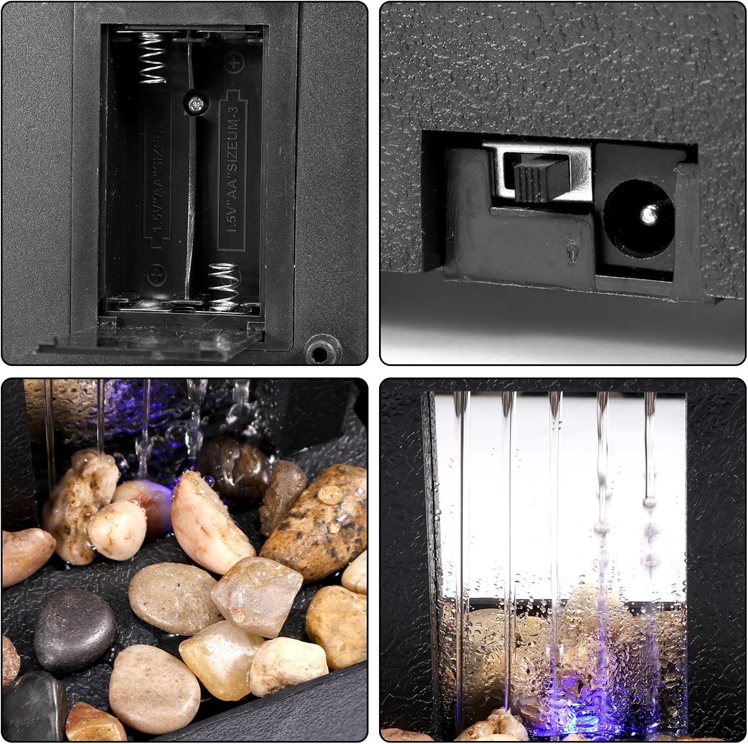 Indoor 4-Tier Waterfall Fountain with Soft LED Light