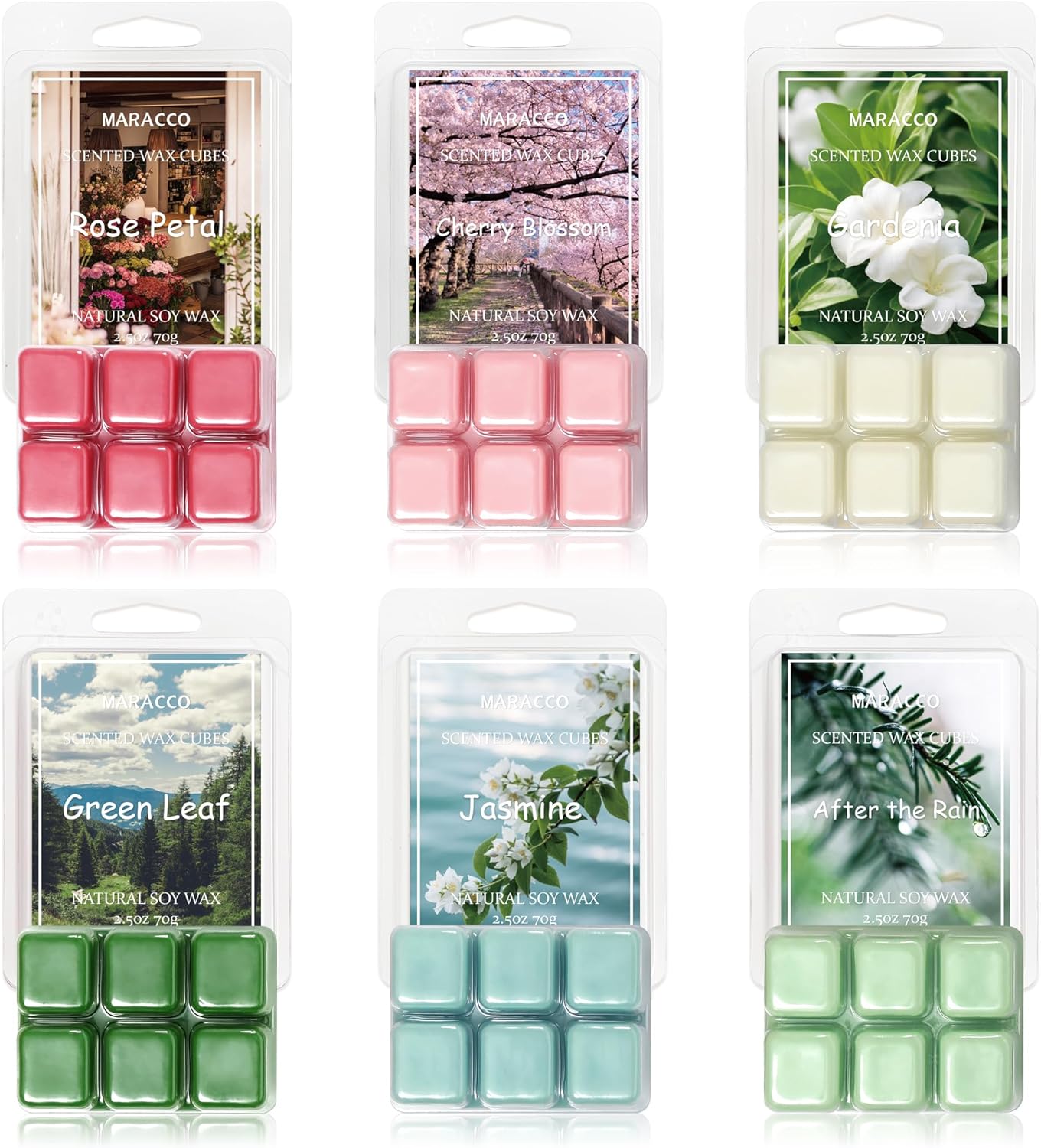 Spring Summer Scented Wax Melts 6 x 25oz Soy Wax Cubes