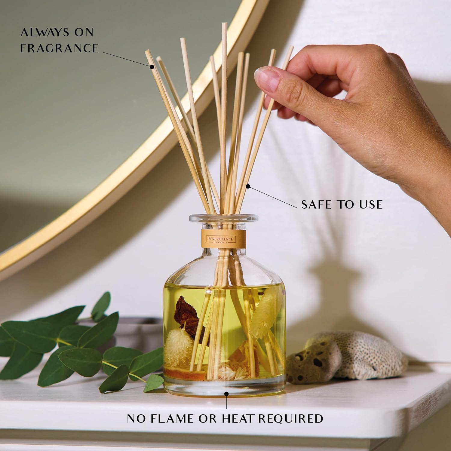 Golden Luster Gift Box with Candle Room Spray and Reed Diffuser