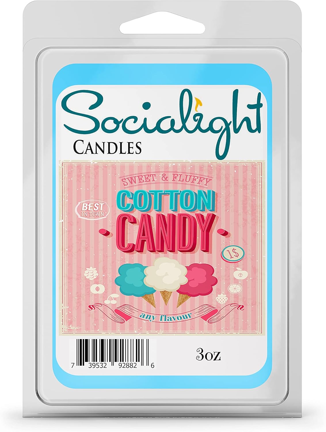 Socialight Candles Cotton Candy Scented Wax Cubes