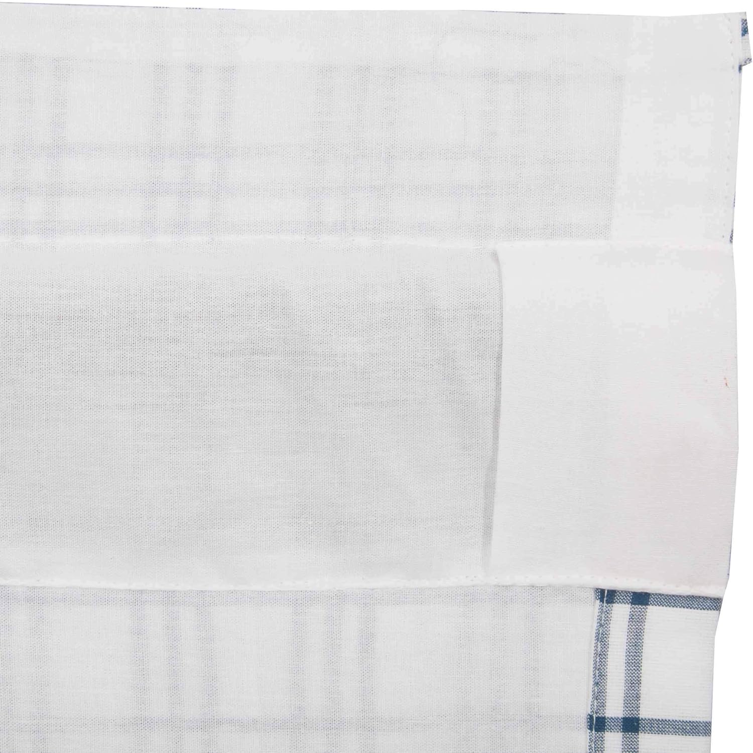VHC Brands Prairie Swag Farmhouse Kitchen Curtains Blue Plaid