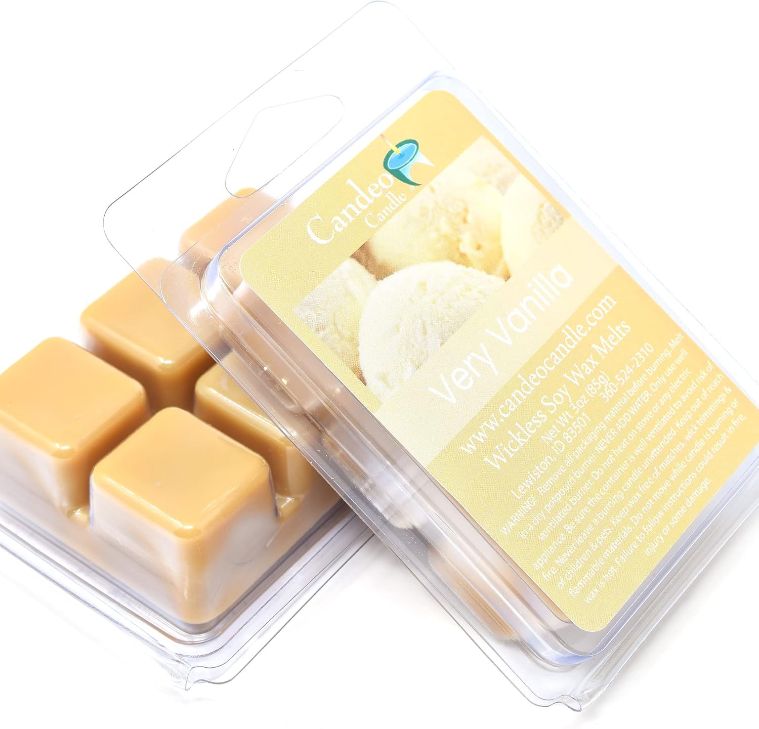 Very Vanilla Scented Wax Melts - 2 Pack Set of 6 Cubes
