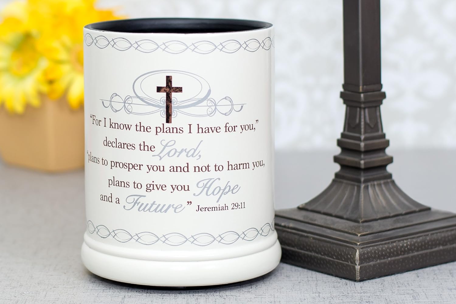 Elanze Designs Jar Candle Warmer with Metal Plate