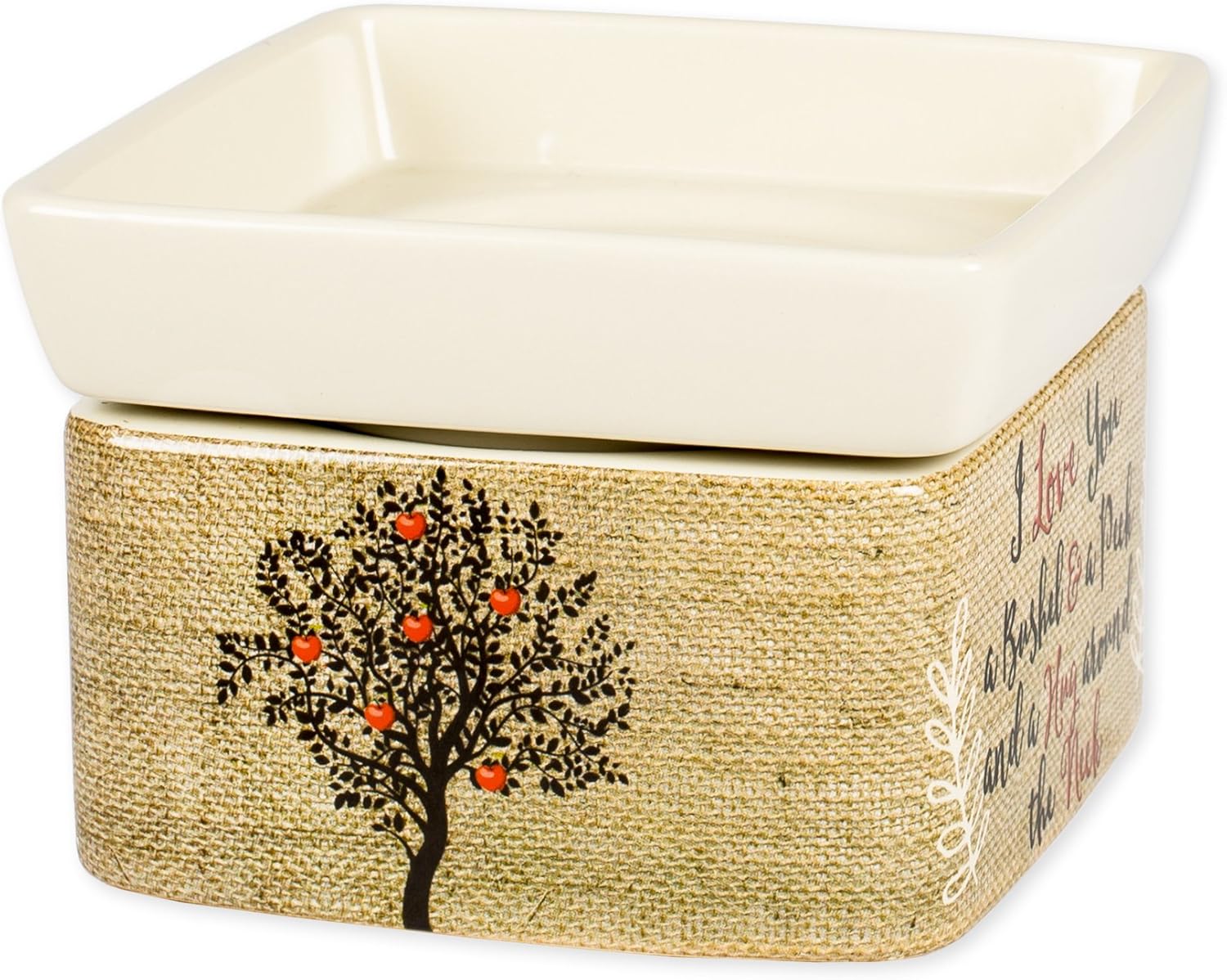 2 Pc Set Love You to The Moon and Back Love You Bushel and a Peck Ceramic Stone Candle Warmers