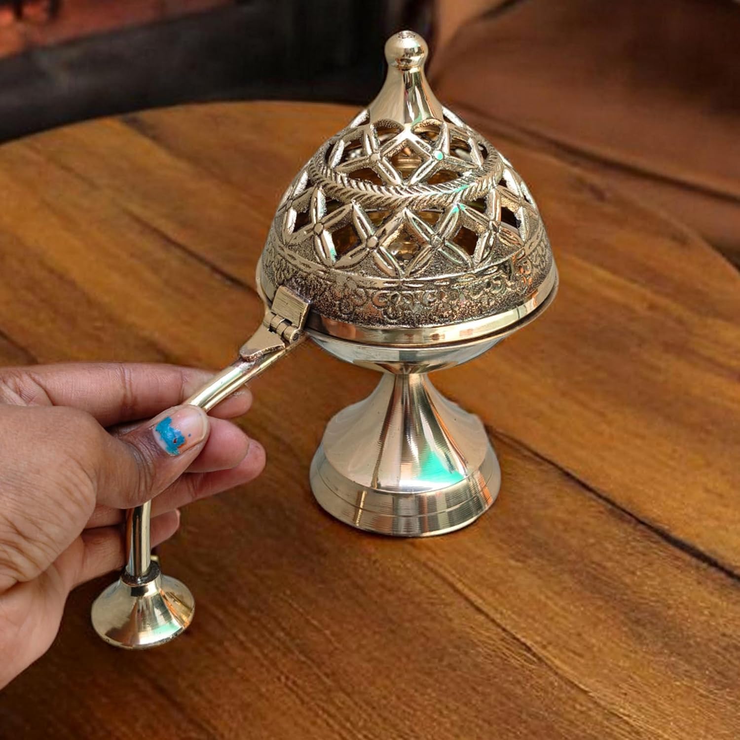 Brass Dhoop Dani for Pooja Meditation Spiritual Use