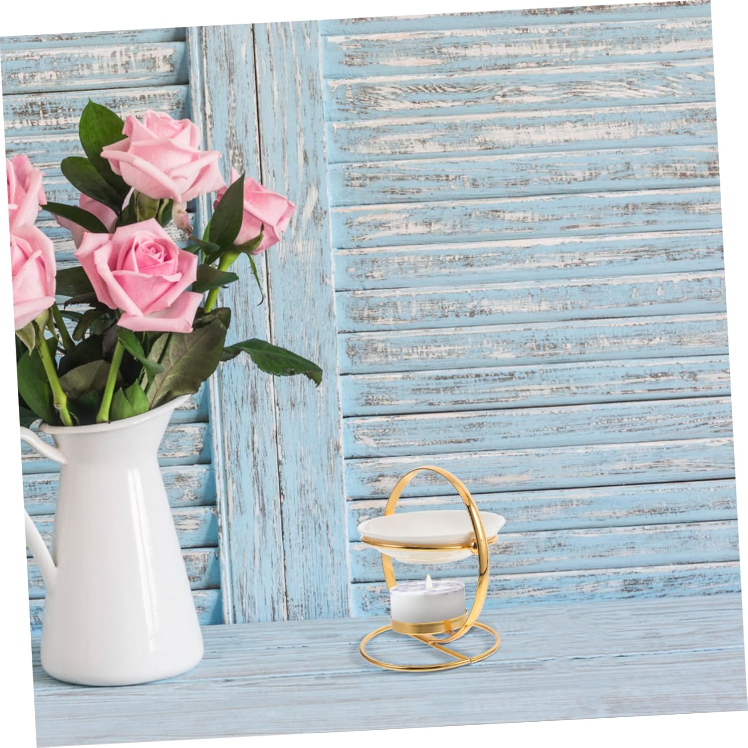Wax Melt Burner with Iron Stand for Aromatherapy Essential Oils