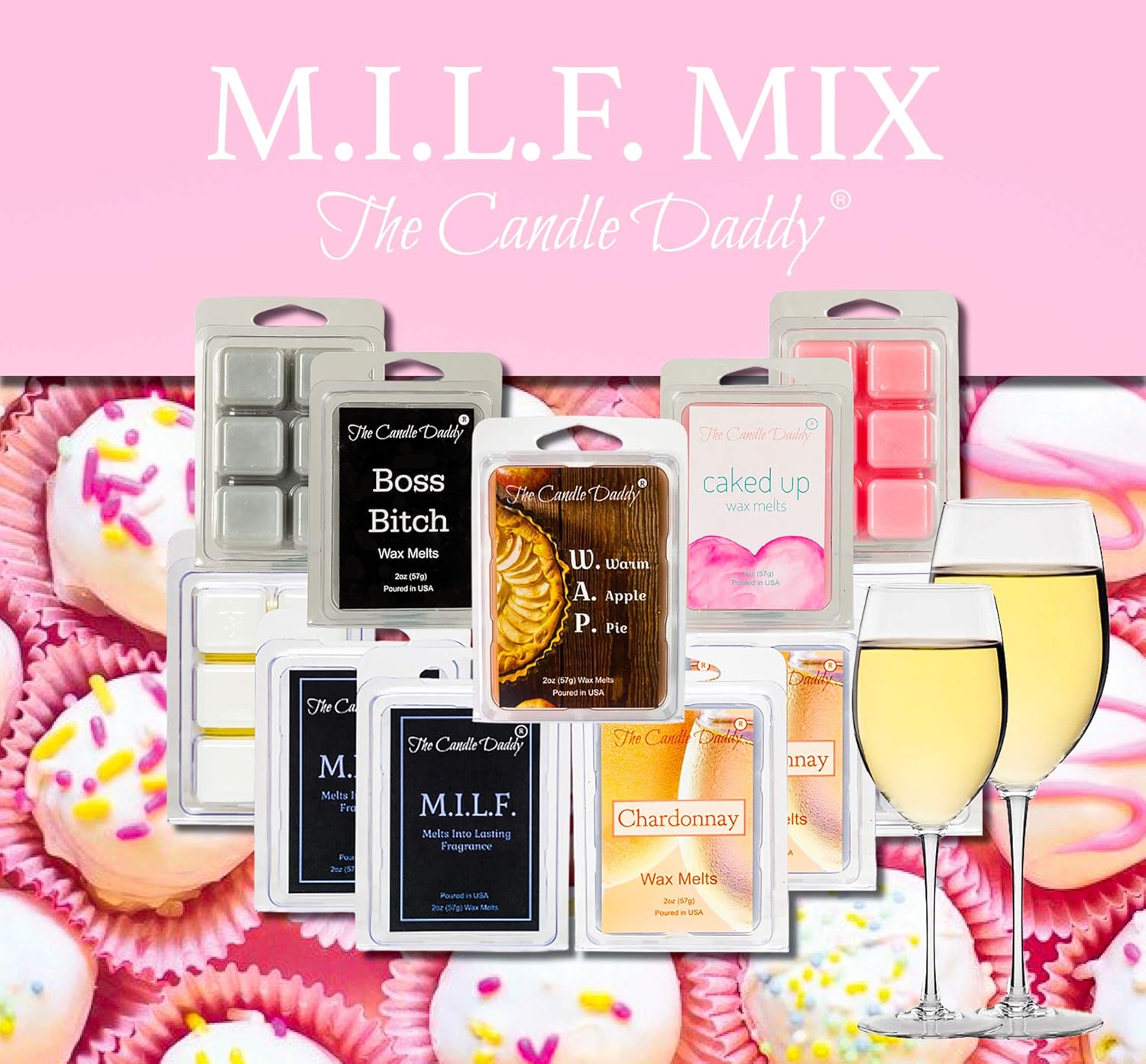 The Candle Daddy MILF Mix 5-Scented 2OZ Wax Melts - 10 Ounces 30 Cubes