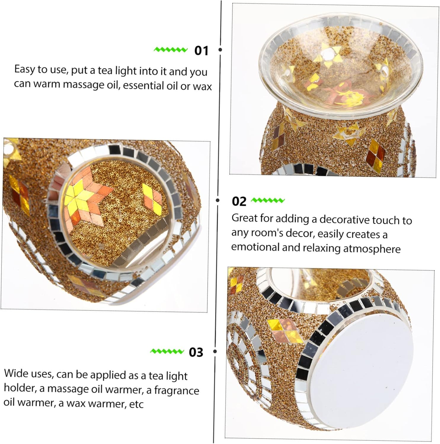 Sunflower Mosaic Essential Oil Burner with Tea Light Holder