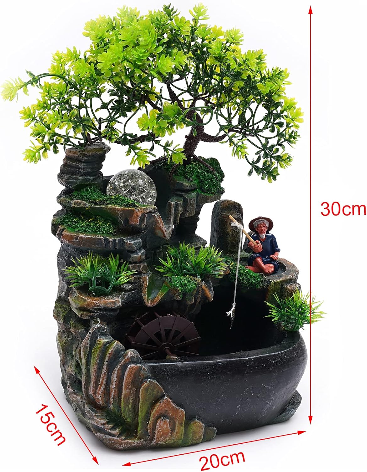 Xianikoho Indoor Waterfall Fountain with LED Lights