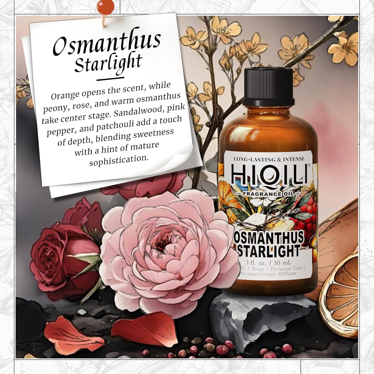 HIQILI Osmanthus Starlight Fragrance Oil 1 Fl Oz
