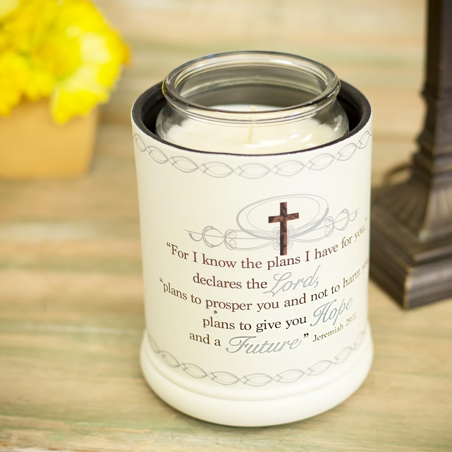Elanze Designs Jar Candle Warmer with Metal Plate