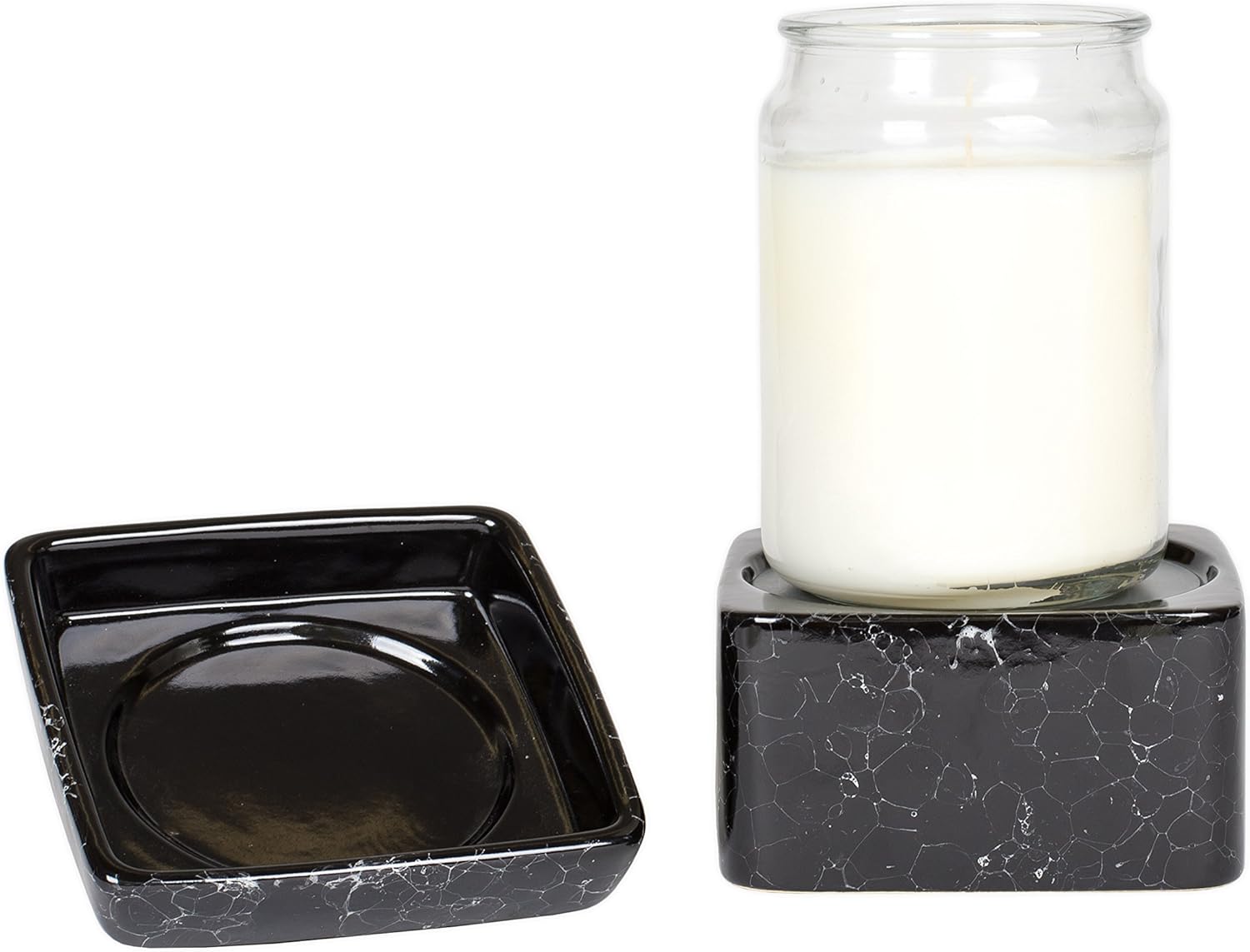 Black Ceramic Stoneware Electric 2-in-1 Candle Warmer