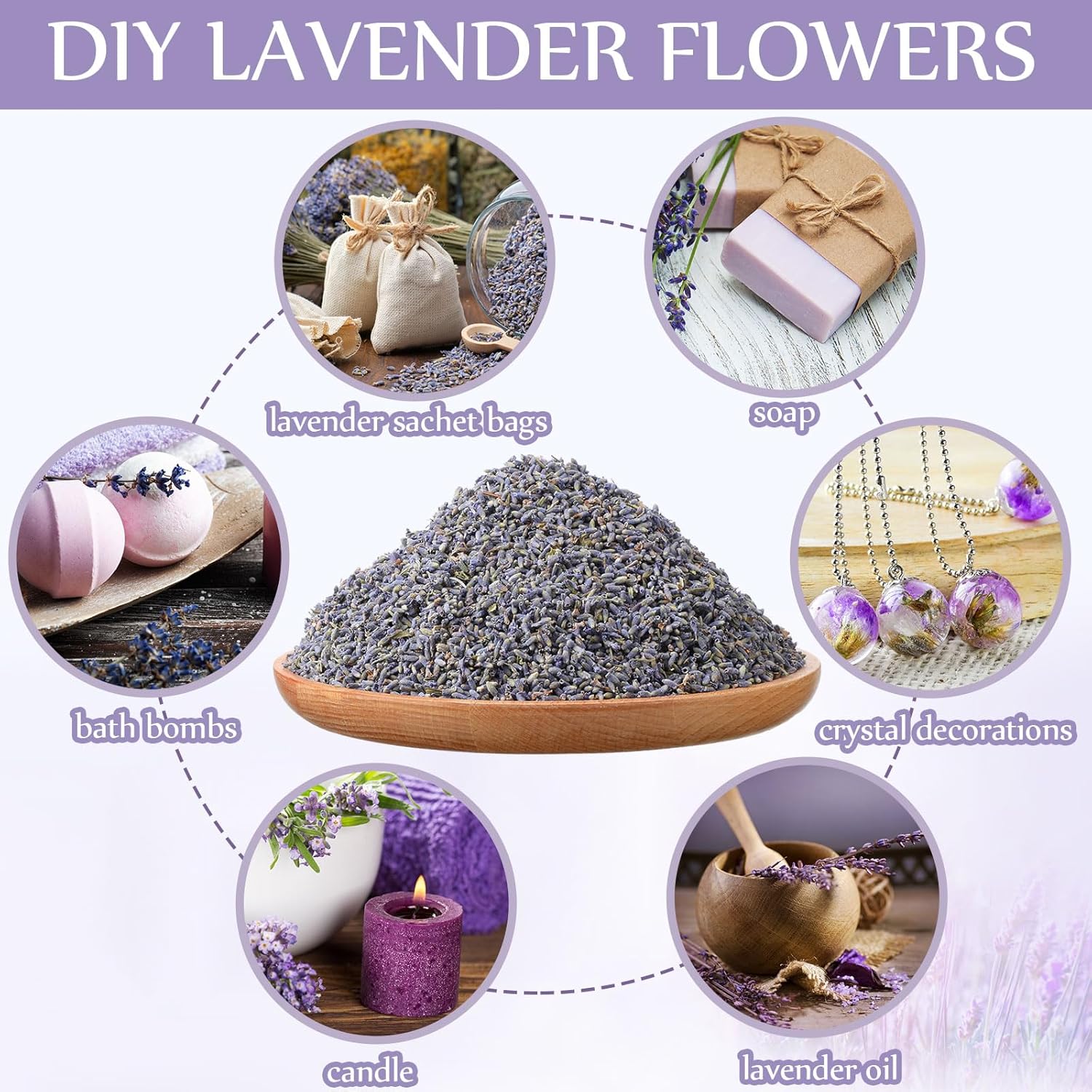 Treela Dried Lavender Bulk for Home Fragrance Crafts and Wedding Gifts