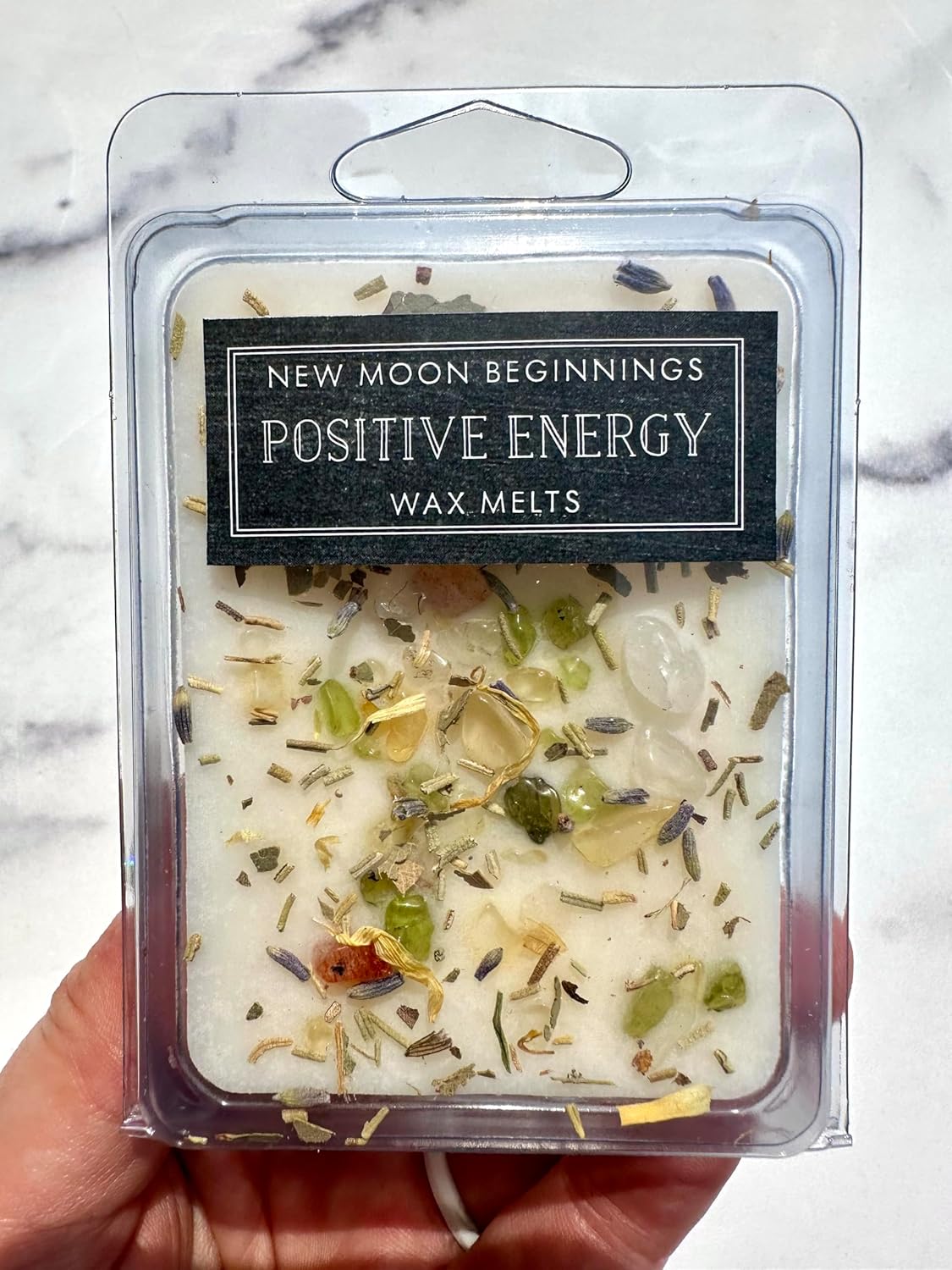 New Moon Beginnings Positive Energy Wax Melts - Natural Healing Crystals and Soy Wax