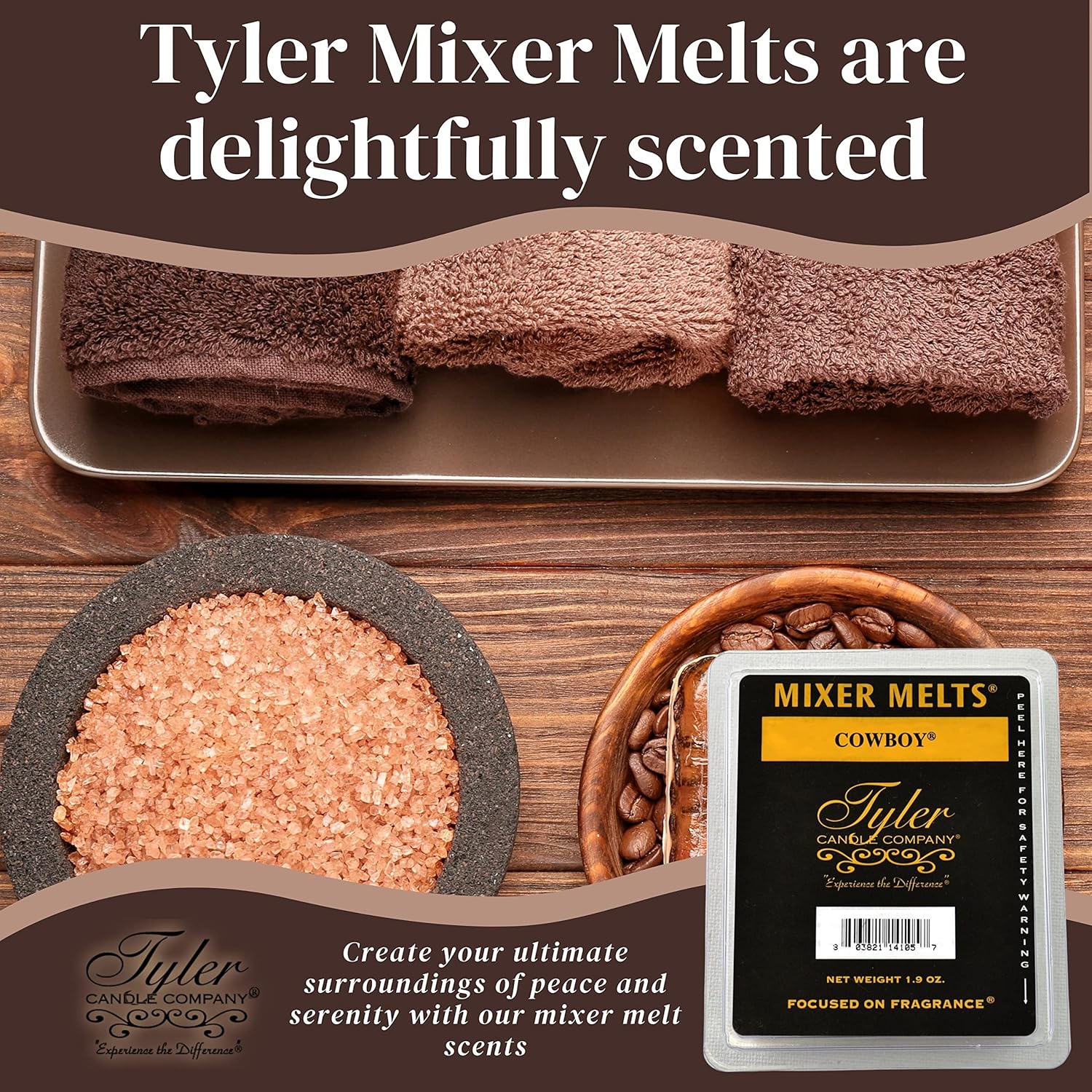 Worldwide Nutrition Bundle Tyler Cowboy Scent Soy Wax Melts with Essential Oils 4 Pack