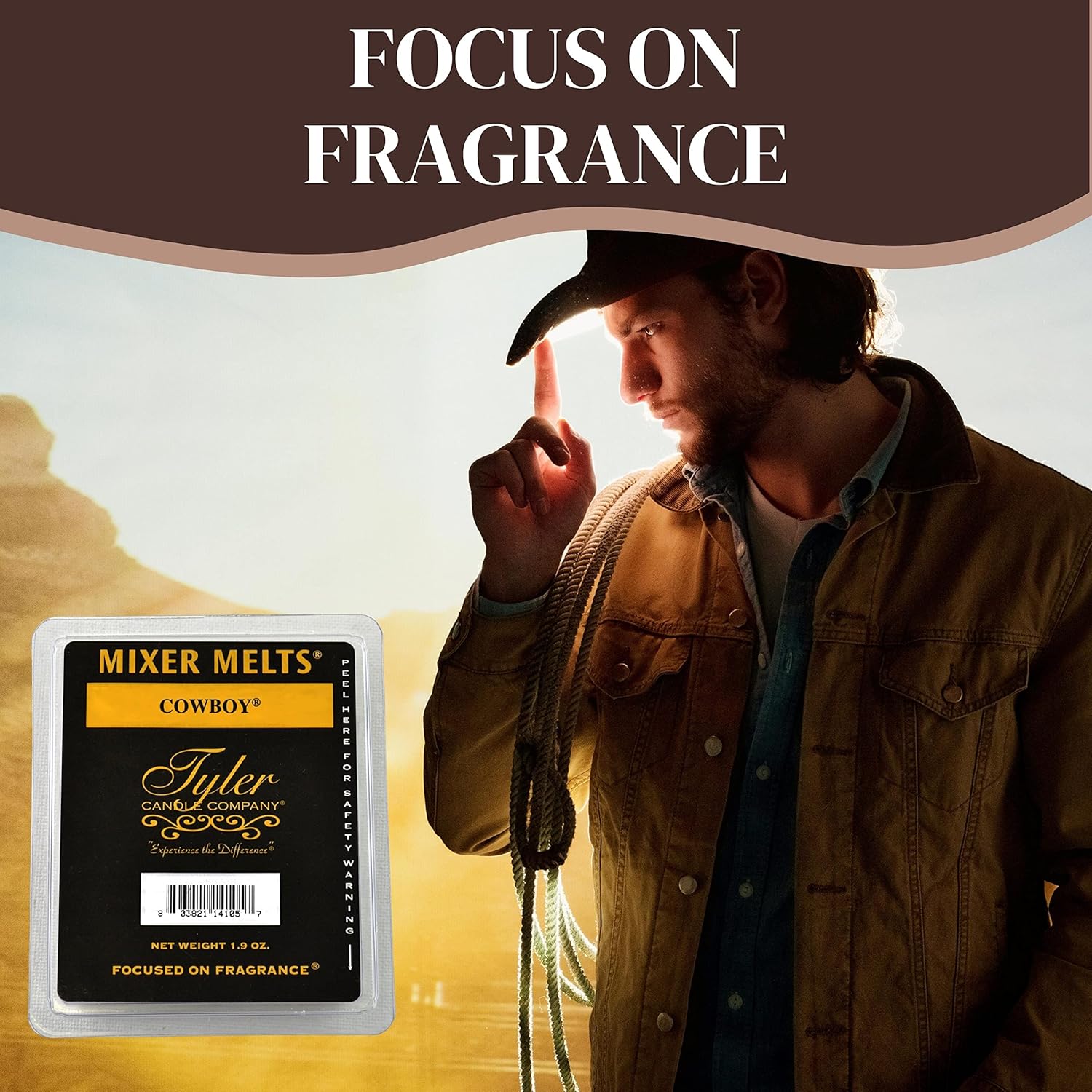 Worldwide Nutrition Bundle Tyler Cowboy Scent Soy Wax Melts with Essential Oils 4 Pack